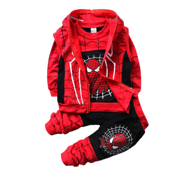 kids boy clothes sets vest + pants + T-shirt 3 piece spiderman costume kids set